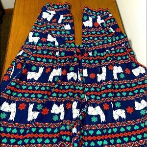Festive llama soft joggers with skinny ankles